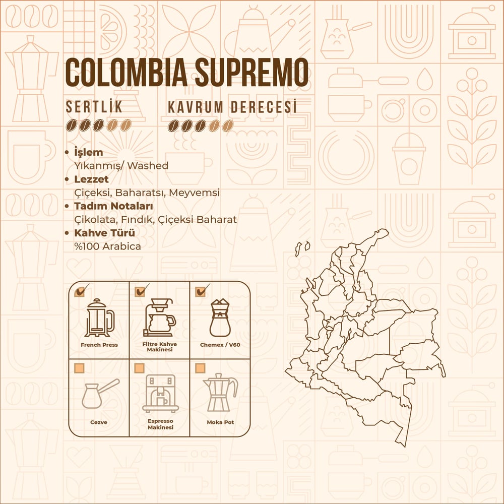 De La Pau Colombia Supremo Çekirdek Yöresel Kahve 250 gr