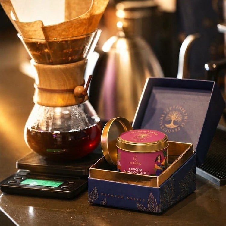 De La Pau Ethiopia Shakiso Grade1 Premium Seri Çekirdek Kahve 70 gr
