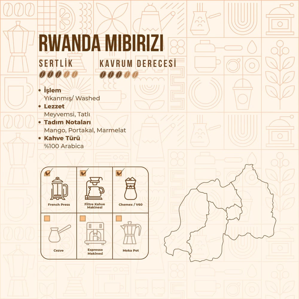 De La Pau Rwanda Mibirizi Ground Single-Origin Coffee 250 g