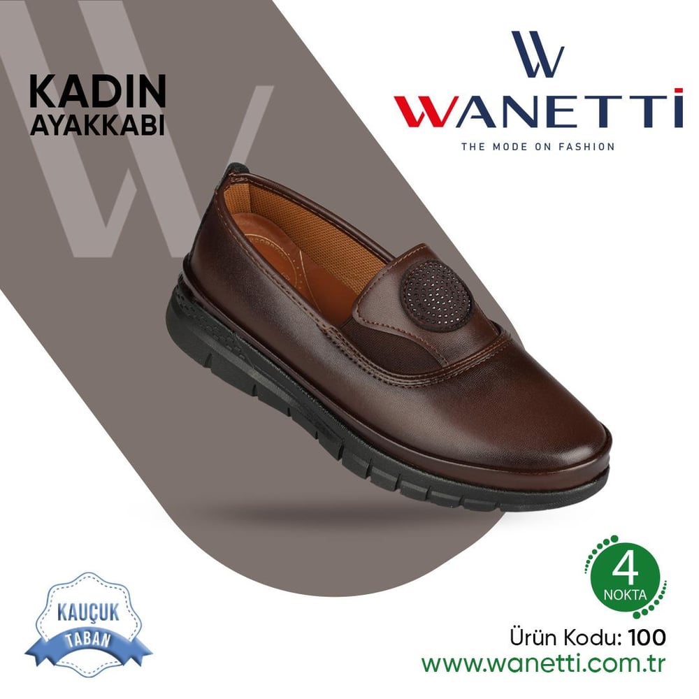 100 Atom Kauçuk Taban Bayan Ayakkabı