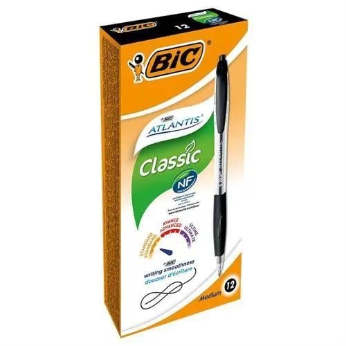 Bic-BİC Tükenmez Kalem Atlantis Classic 1.0 Siyah – Kutu – 12 Adet
