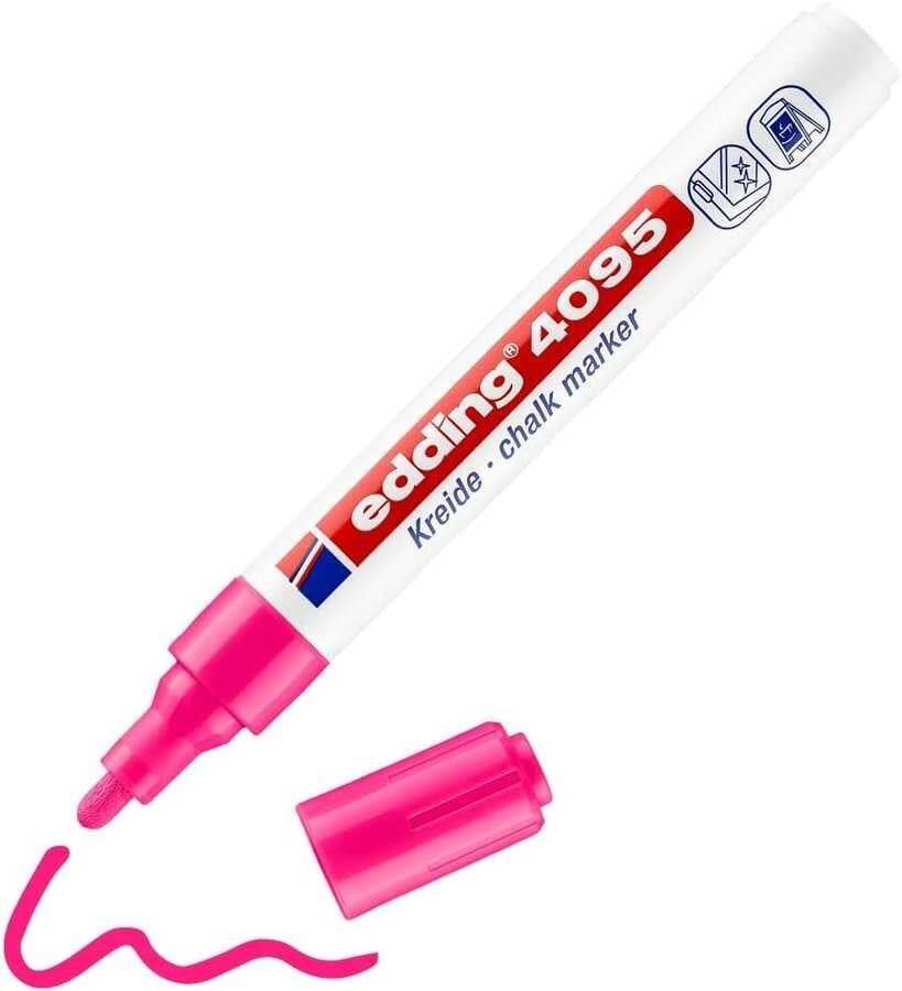 Edding-Edding Cam Kalemi 3 mm E-4095 Fosforlu Pembe
