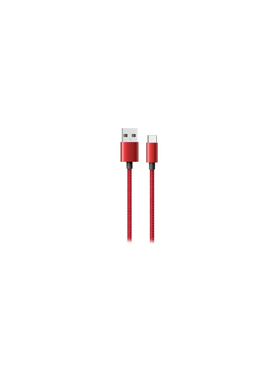Hytech-Hytech 3A Type-C Kırmızı Data Şarj Kablosu 1 Metre