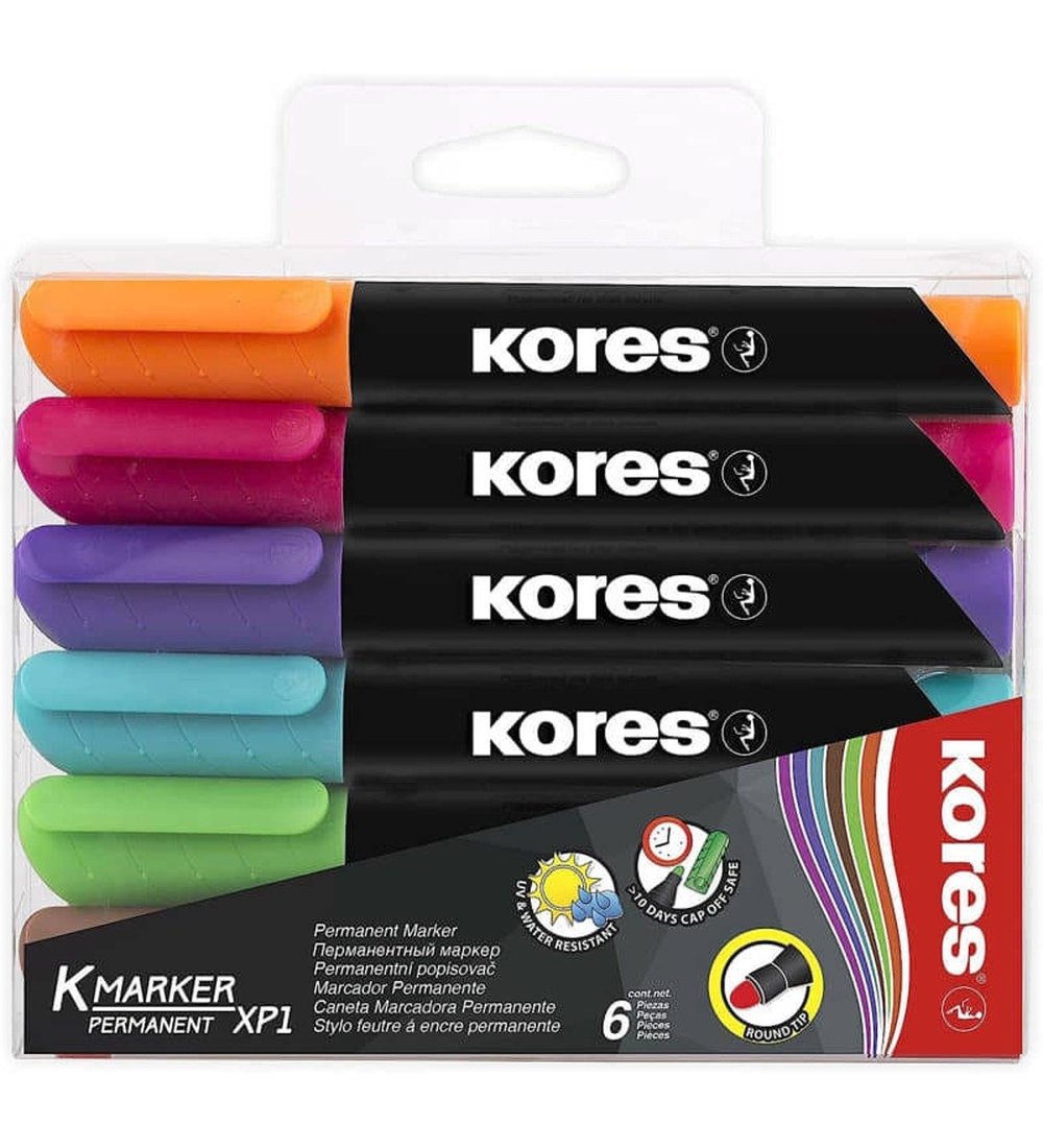 kores-Kores Permanent Maker 6 'lı Kesik Uç