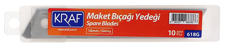 Kraf-Kraf Maket Bıçağı Yedeği Geniş 10 Lu 618g