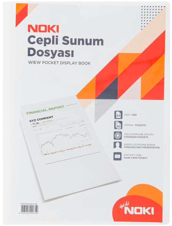 Noki-Noki Sunum Dosyası Cepli 60 LI Beyaz 64160-N-010