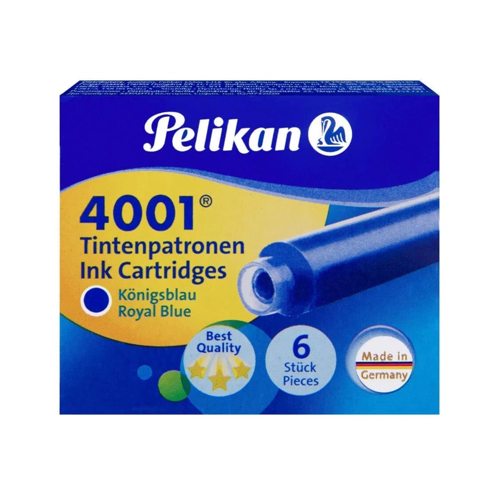 Pelikan-Pelikan 4001 Royal Dolma Kalem Kartuşu Kısa 6'lı Mavi