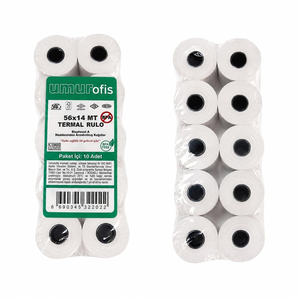 Umur-Umur Pos Rulosu Termal 56mm X 14m / 10 Adet
