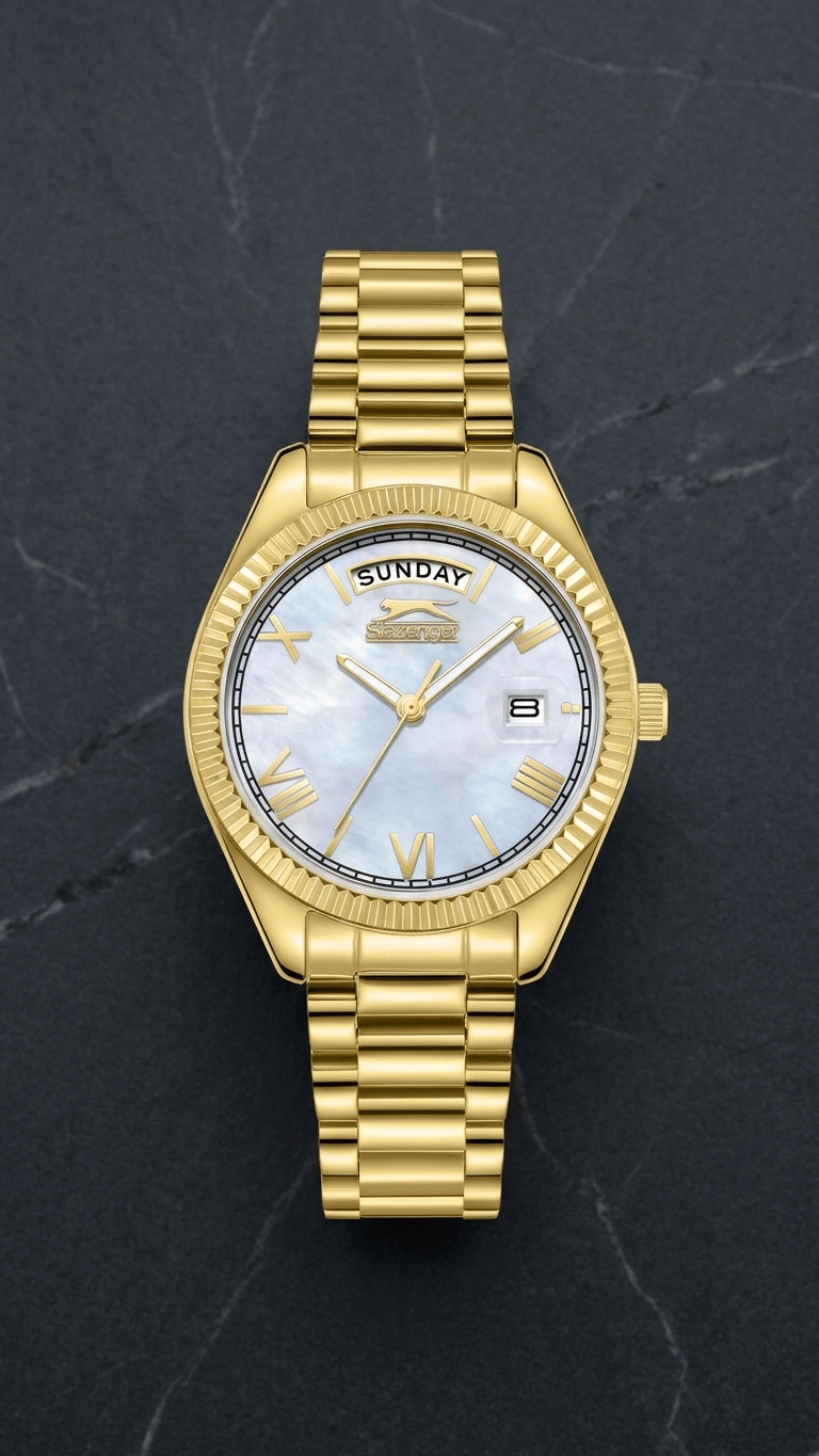 Slazenger SL.09.2338.4.11 Gold Sedef Kadranlı Çelik Kadın Kol Saati