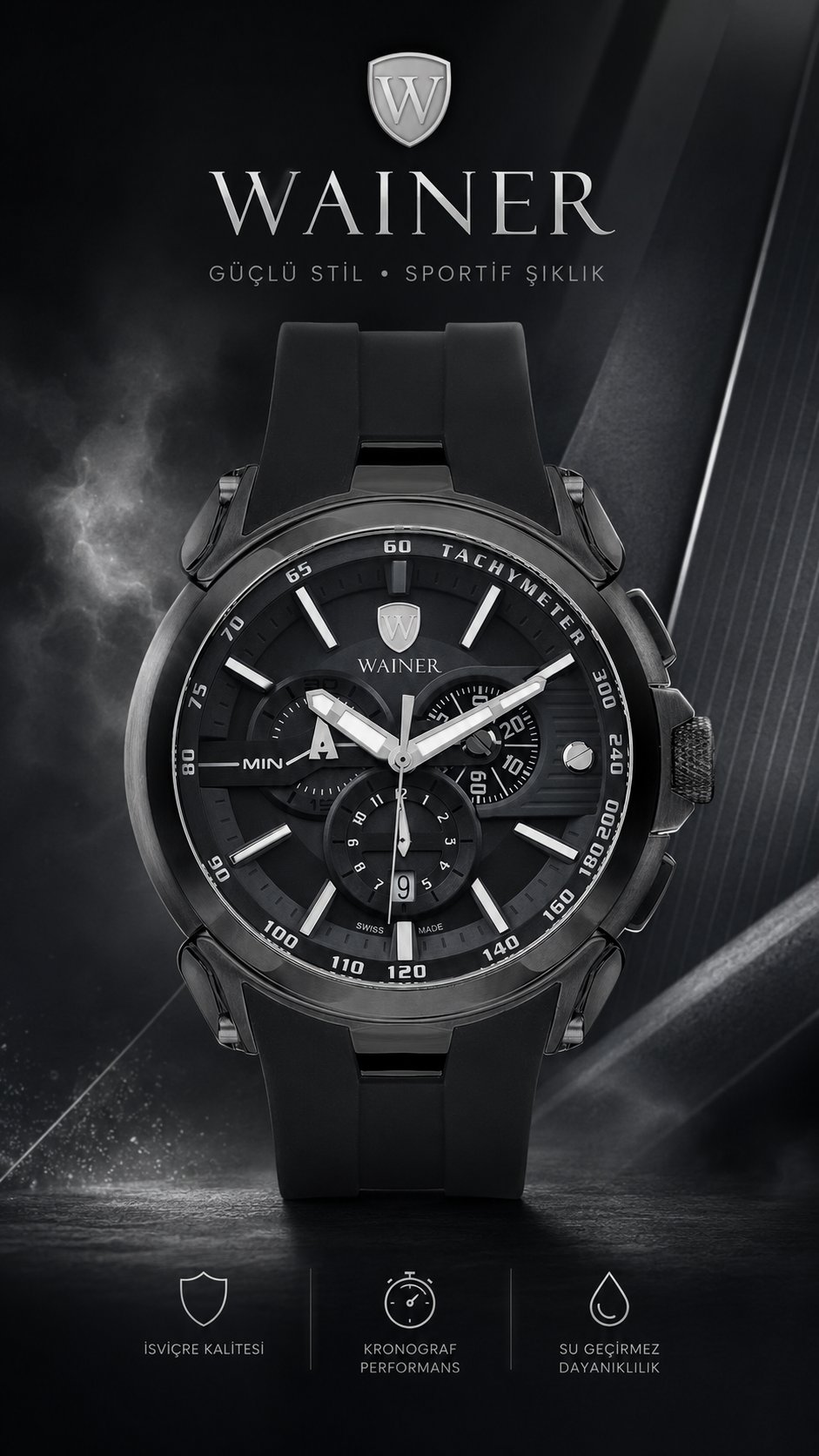 Wainer WA.16910-F Swiss Made Kronograf Erkek Kol Saati