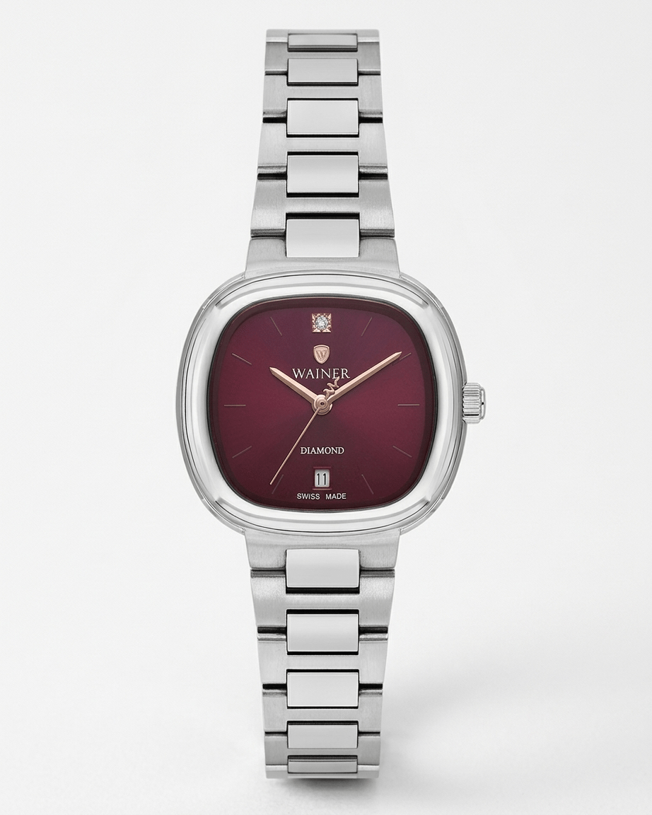 Wainer WA.18100-A Swiss Made Bordo Kadran Kadın Kol Saati