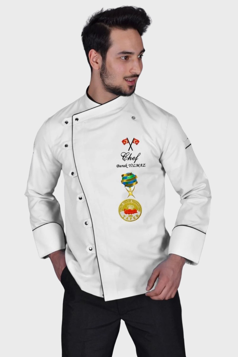  Bıg Chef Modern Beyaz Aşçı Ceketi