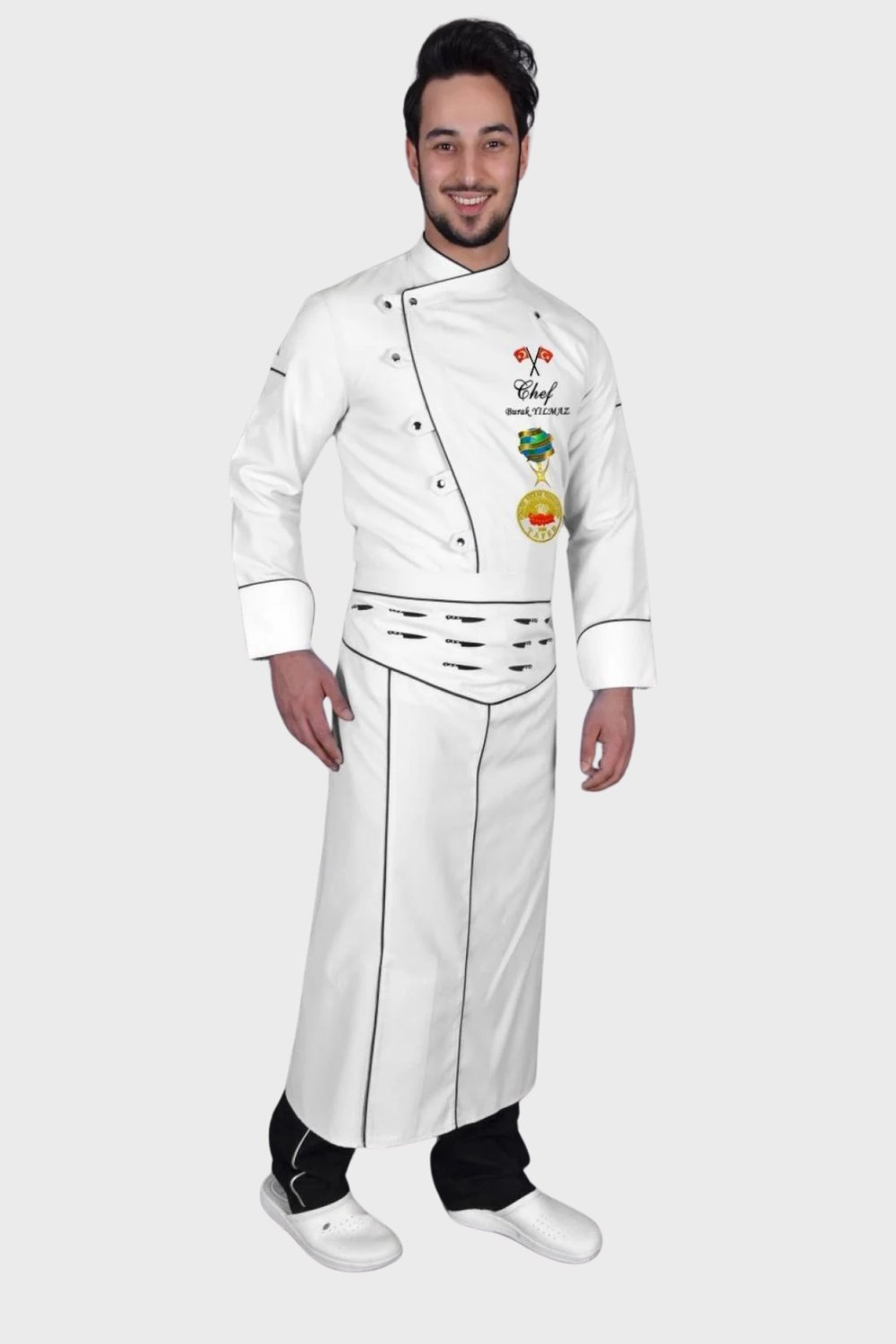 Bıg Chef Modern Beyaz Aşçı Ceketi