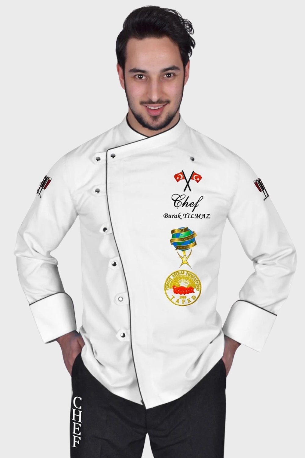  Bıg Chef Modern Beyaz Aşçı Ceketi