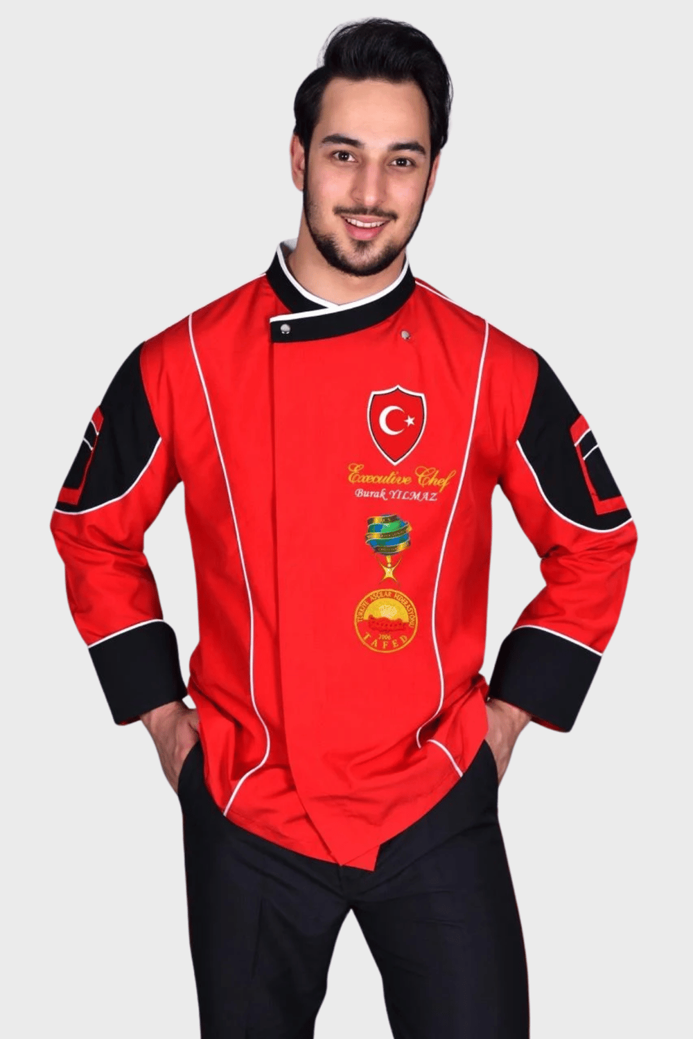  Bıg Chef Yeni Kırmızı Chef Aşçı Ceket Modeli