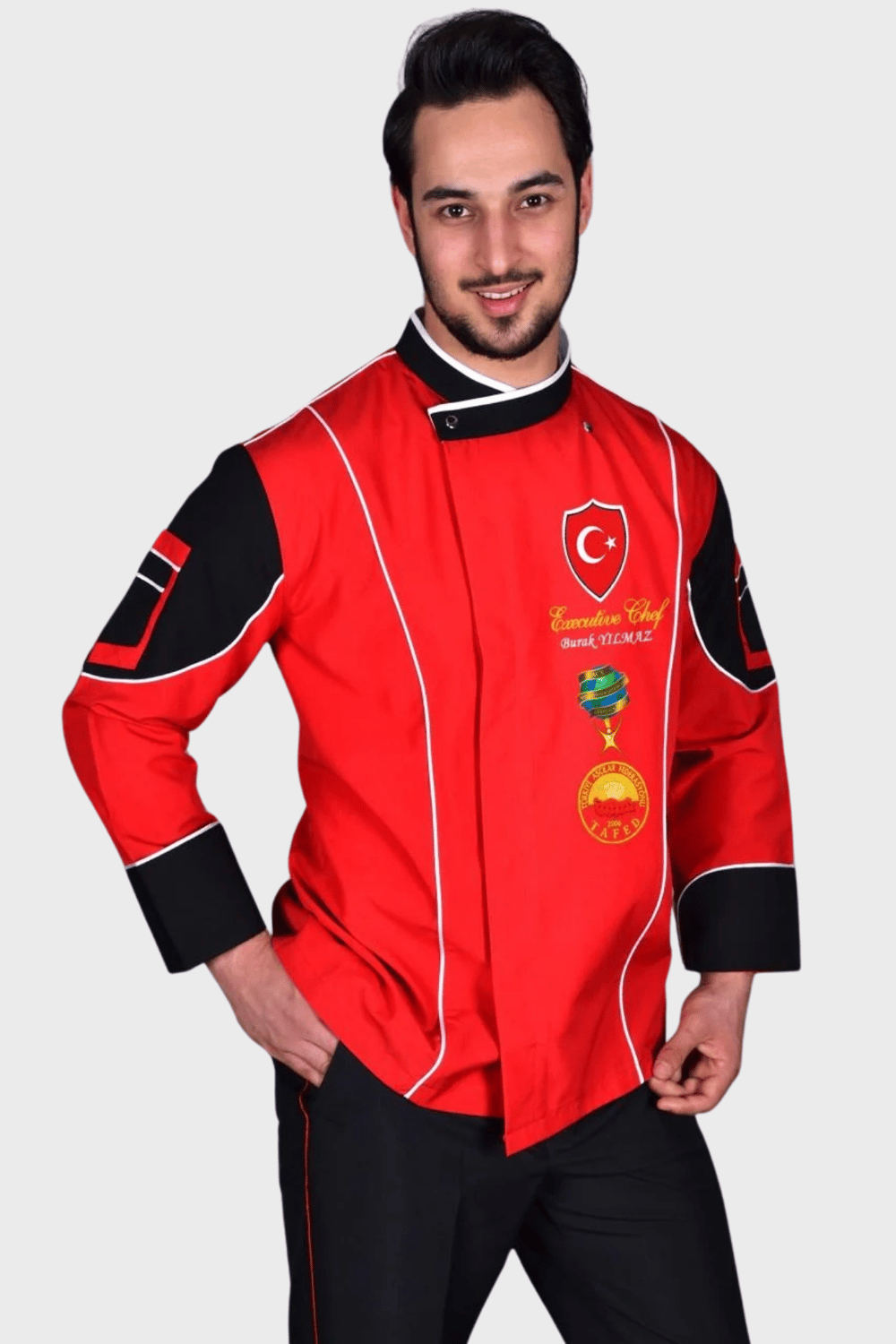  Bıg Chef Yeni Kırmızı Chef Aşçı Ceket Modeli