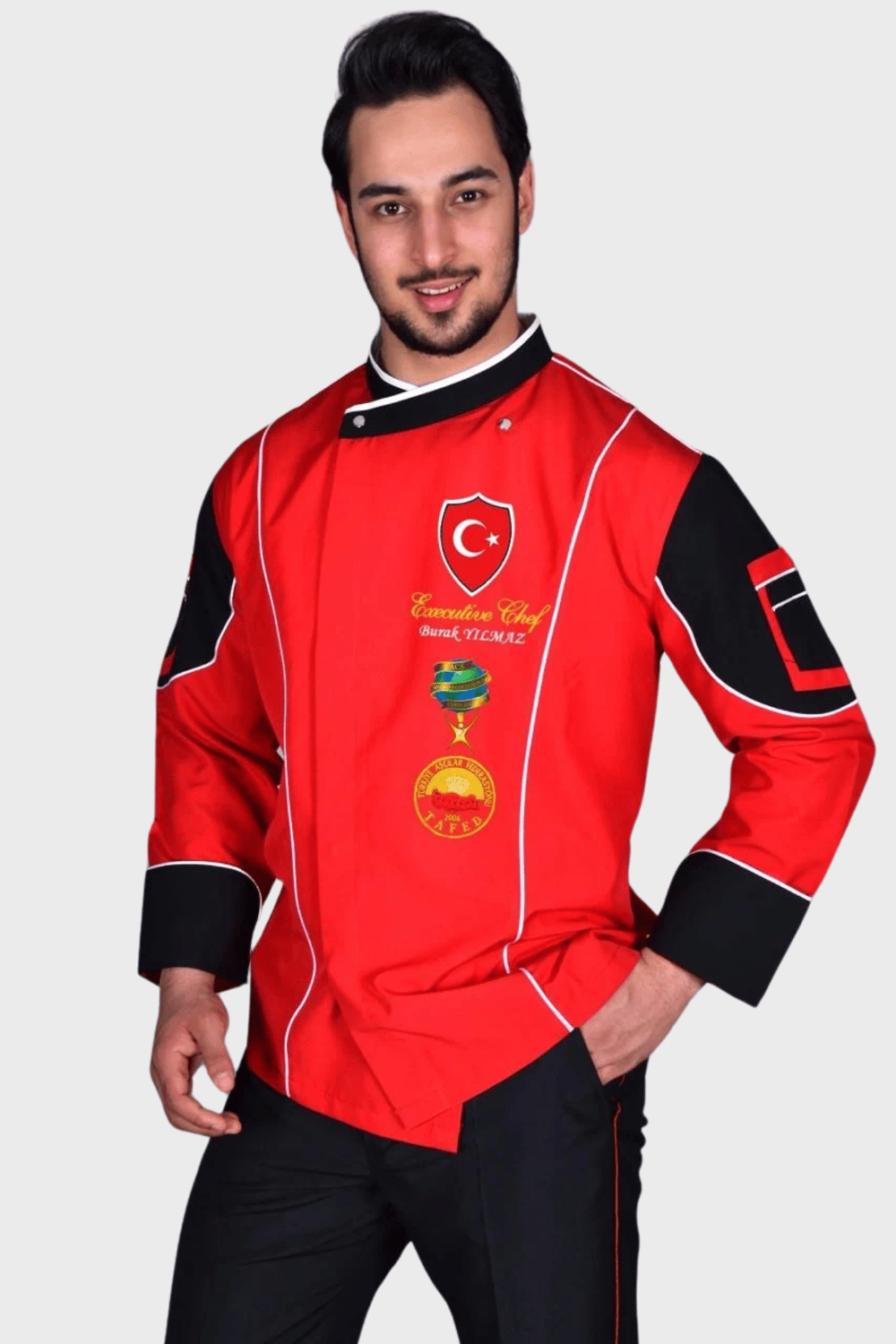  Bıg Chef Yeni Kırmızı Chef Aşçı Ceket Modeli