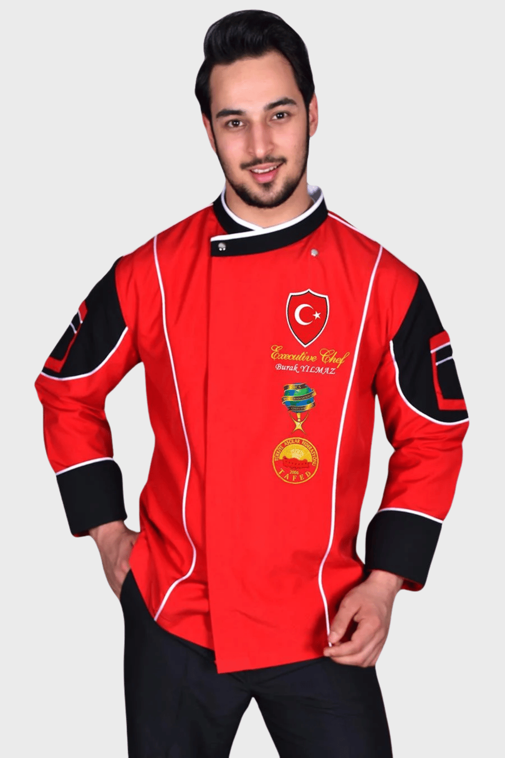  Bıg Chef Yeni Kırmızı Chef Aşçı Ceket Modeli