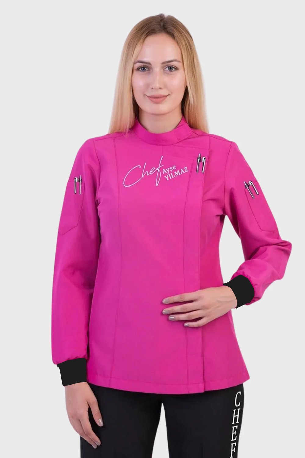 1394 Barbie Fuşya Bayan Aşçı Forması