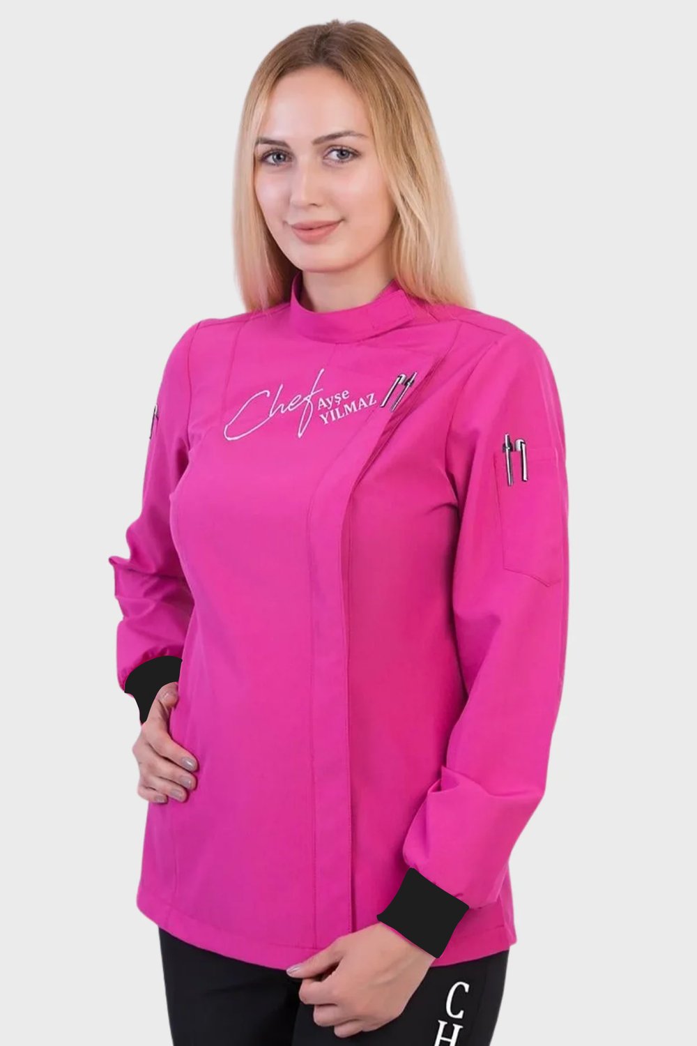 1394 Barbie Fuşya Bayan Aşçı Forması