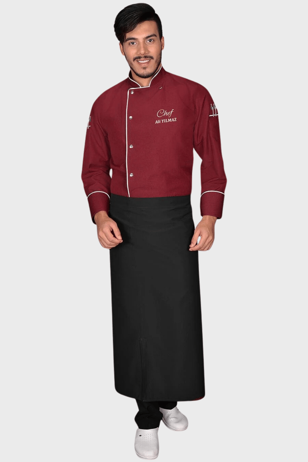 1432 Classıc Chef Aşçı Ceketi Bordo