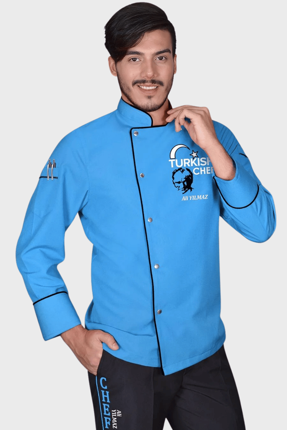 1470 Lider Turkısh Chef Aşçı Ceketi Turkuaz
