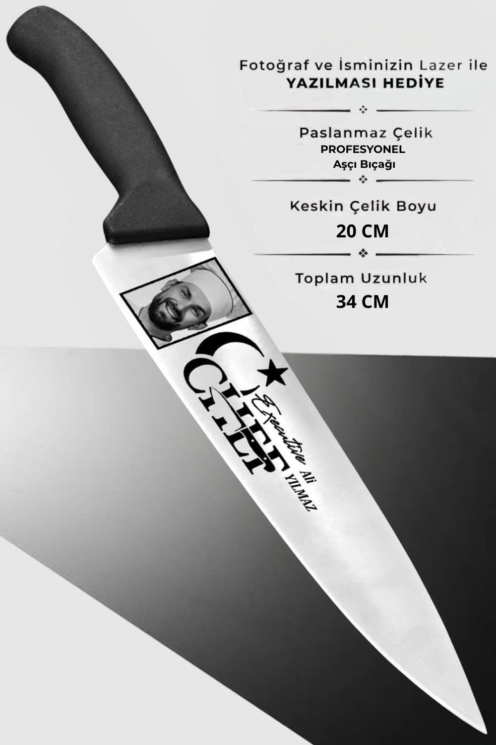40777  İsimli Resimli Şef Bıçağı