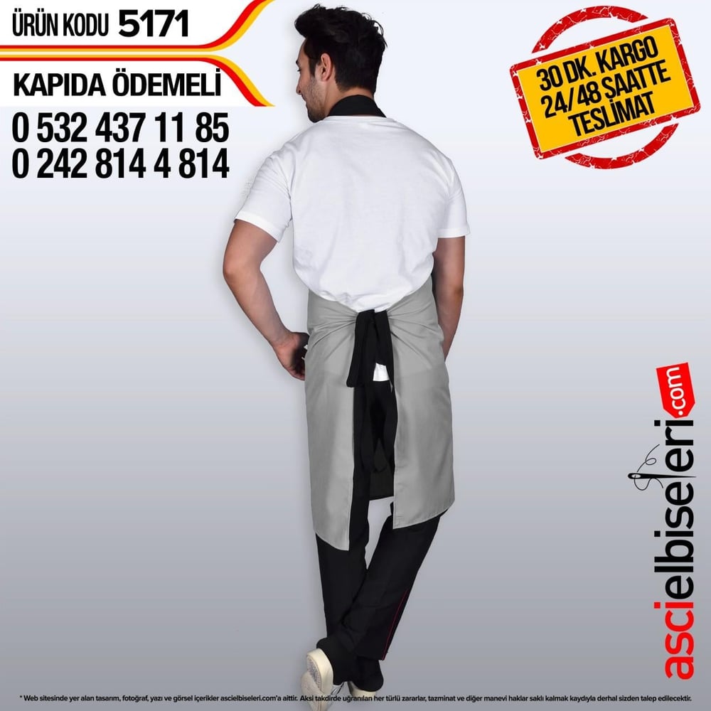 5171  Kalın Askılı Önlük Gri