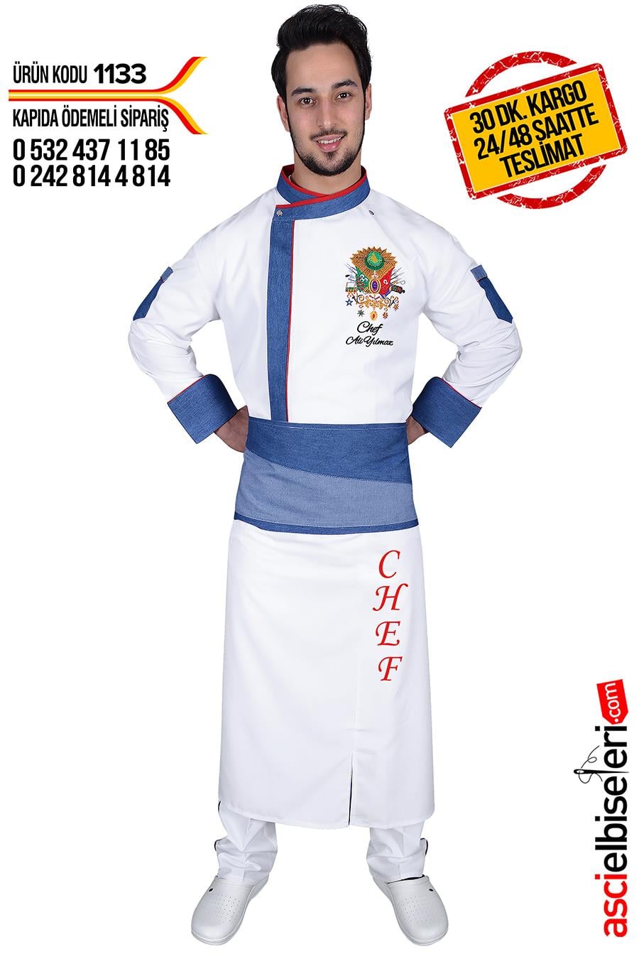 De1133 Yavuz Sultan Selim Chef Aşçı Ceketi