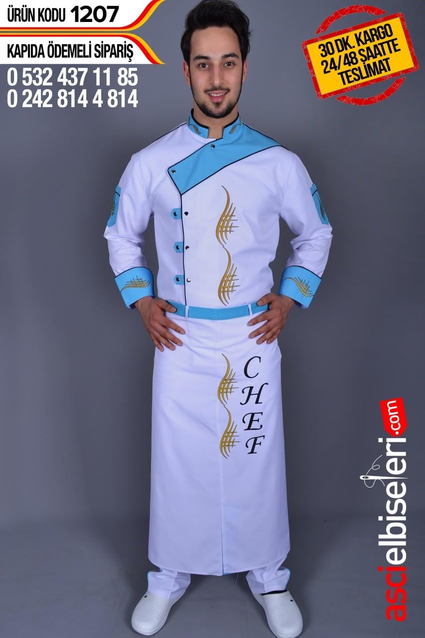De1207 Sous Chef Nakışlı(Görsel Nakışsız Kullanılmıştır)