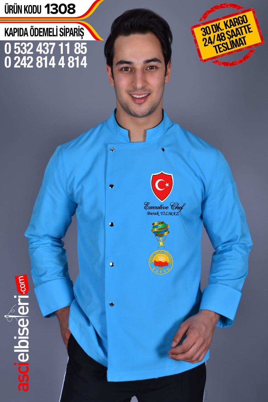 De1308 Bıg Chef Aşçı Ceketleri Turkuaz
