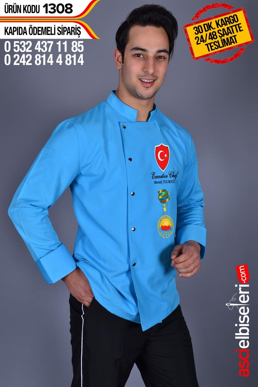 De1308 Bıg Chef Aşçı Ceketleri Turkuaz