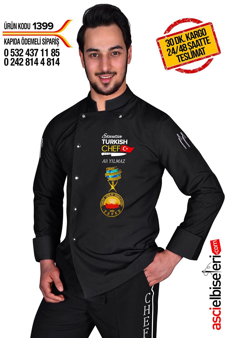 De1399 Chef Aşçı Ceketi Executive Turkısh Nakışı Yoktur