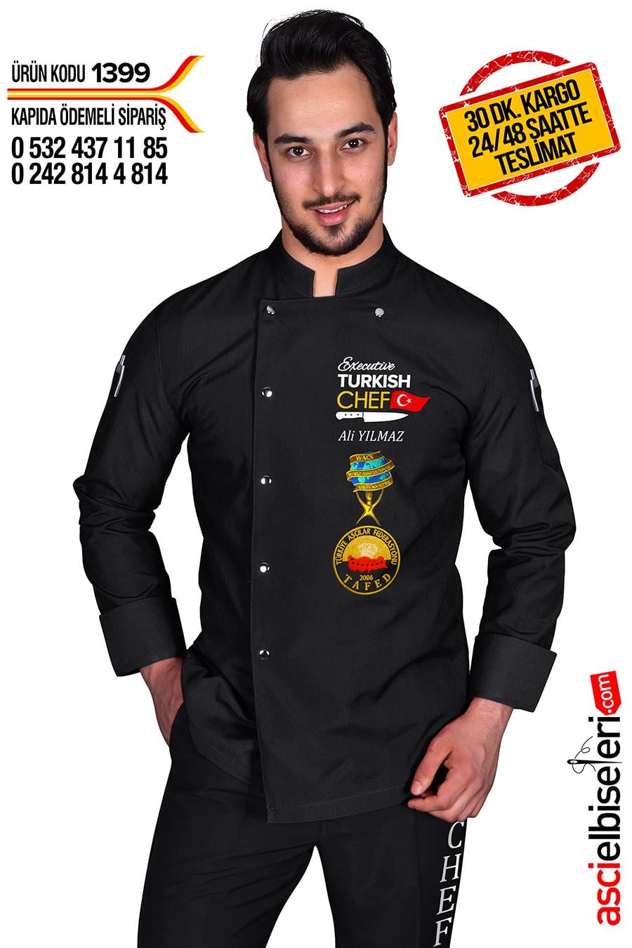 De1399 Chef Aşçı Ceketi Executive Turkısh Nakışı Yoktur
