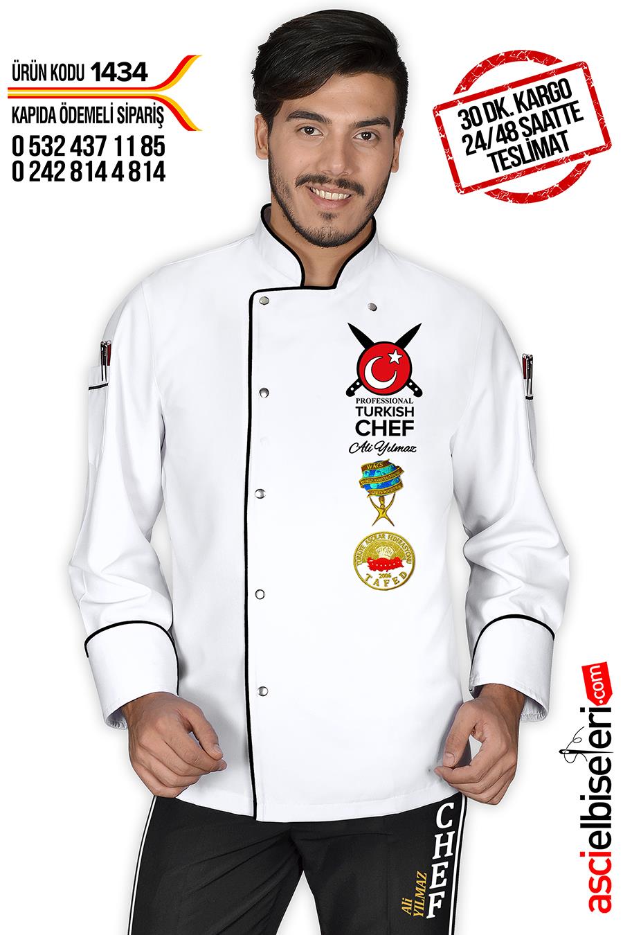 De1434 Aşçı Ceketi Beyaz