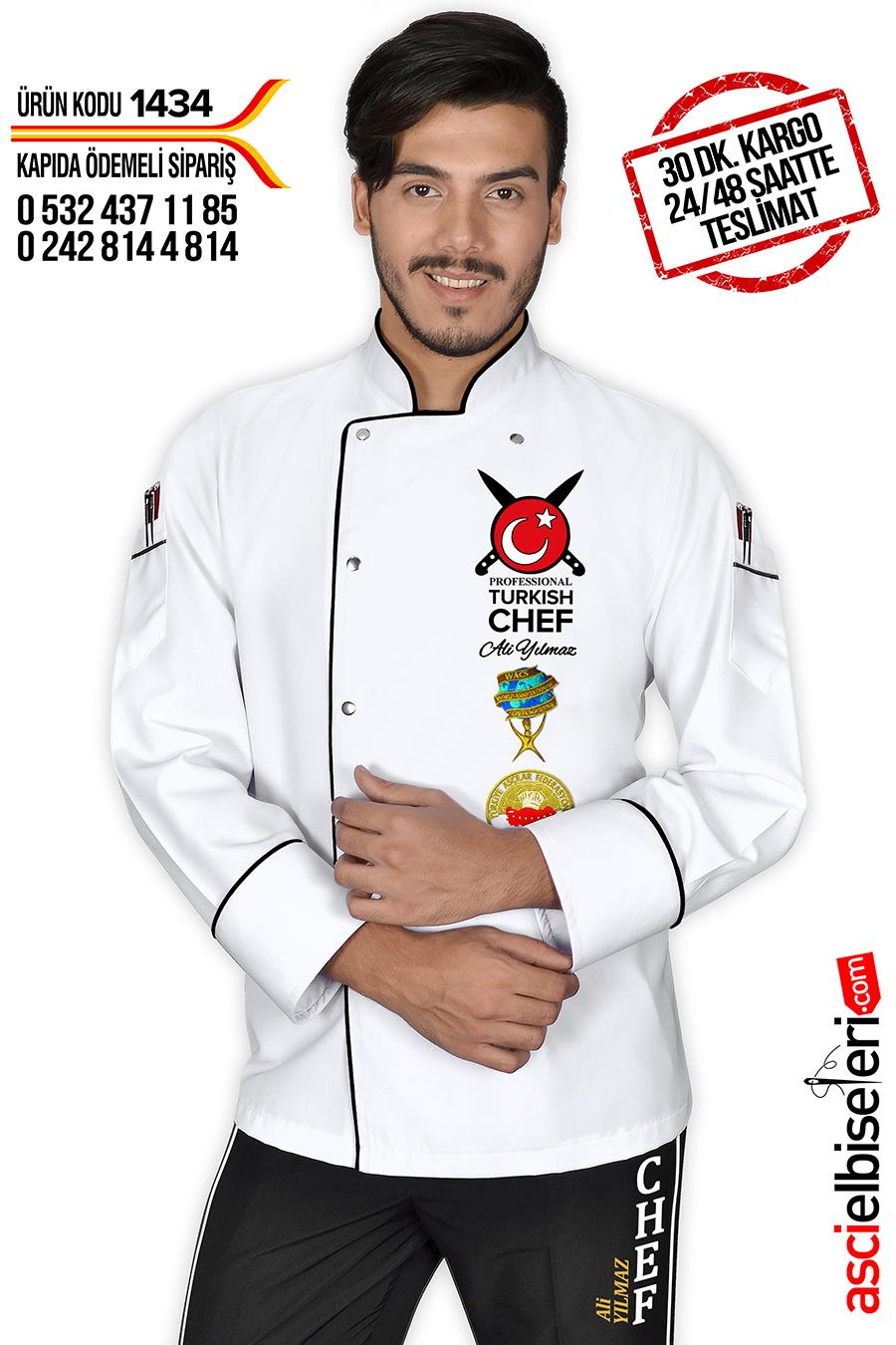 De1434 Aşçı Ceketi Beyaz