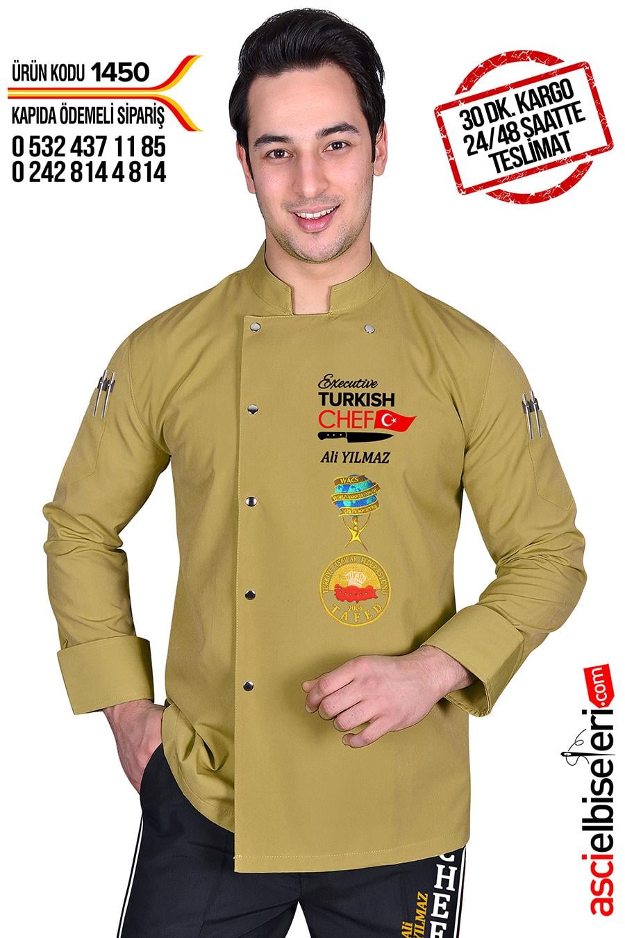 De1450 Muhteşem Bej Turkısh Chef Aşçı Ceketi