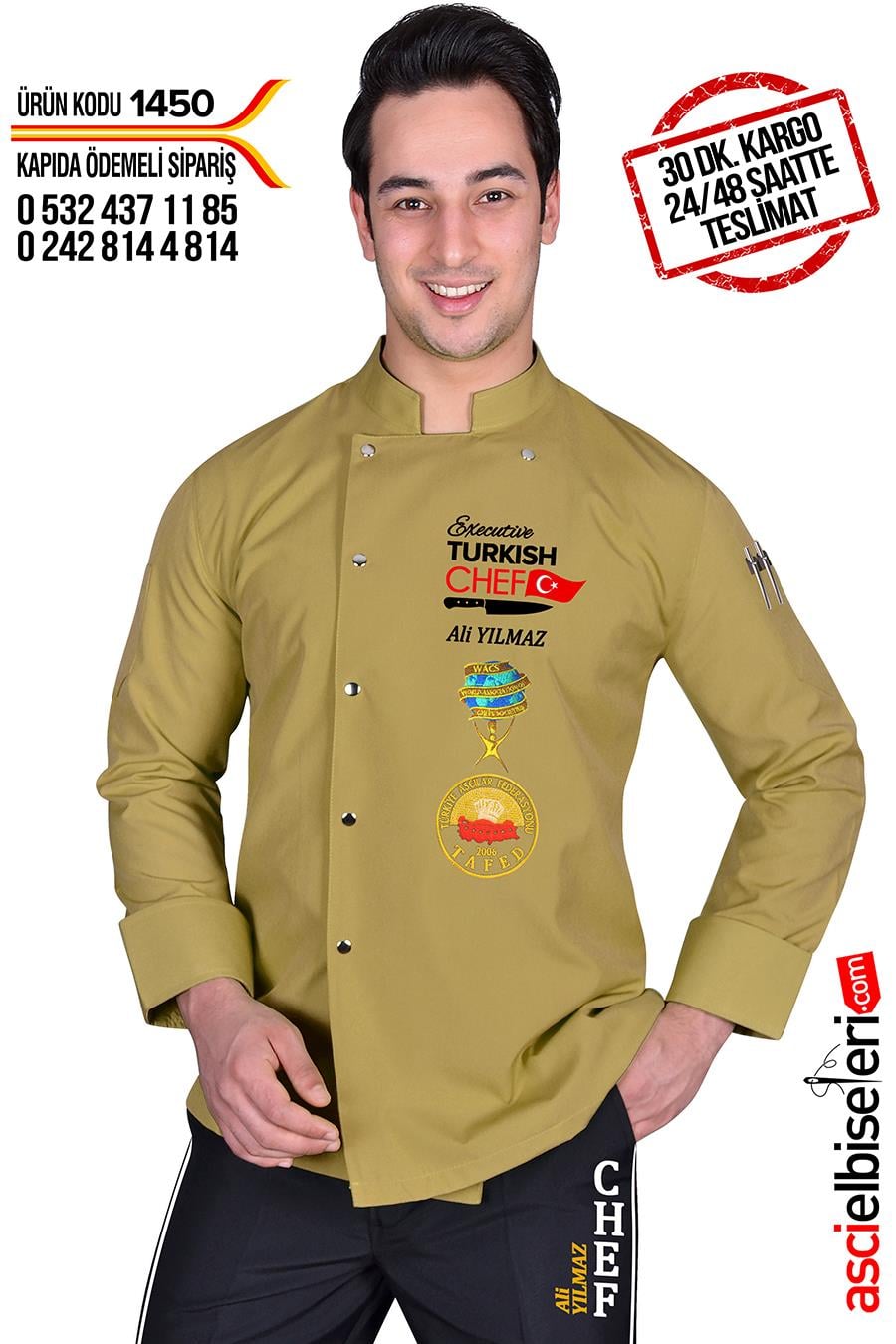De1450 Muhteşem Bej Turkısh Chef Aşçı Ceketi