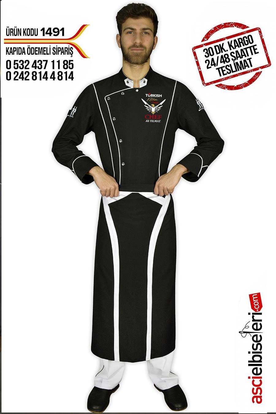 De1491 Şef Bıçakları Kanatlı Chef Ceketi
