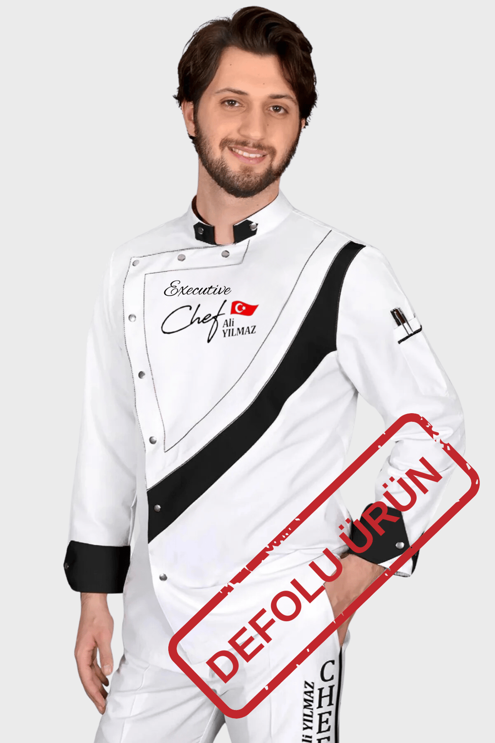 De1559 Aşçı Üniforması (Chef Yazısı Yoktur Sadece Bayrak Nakışı Vardır )