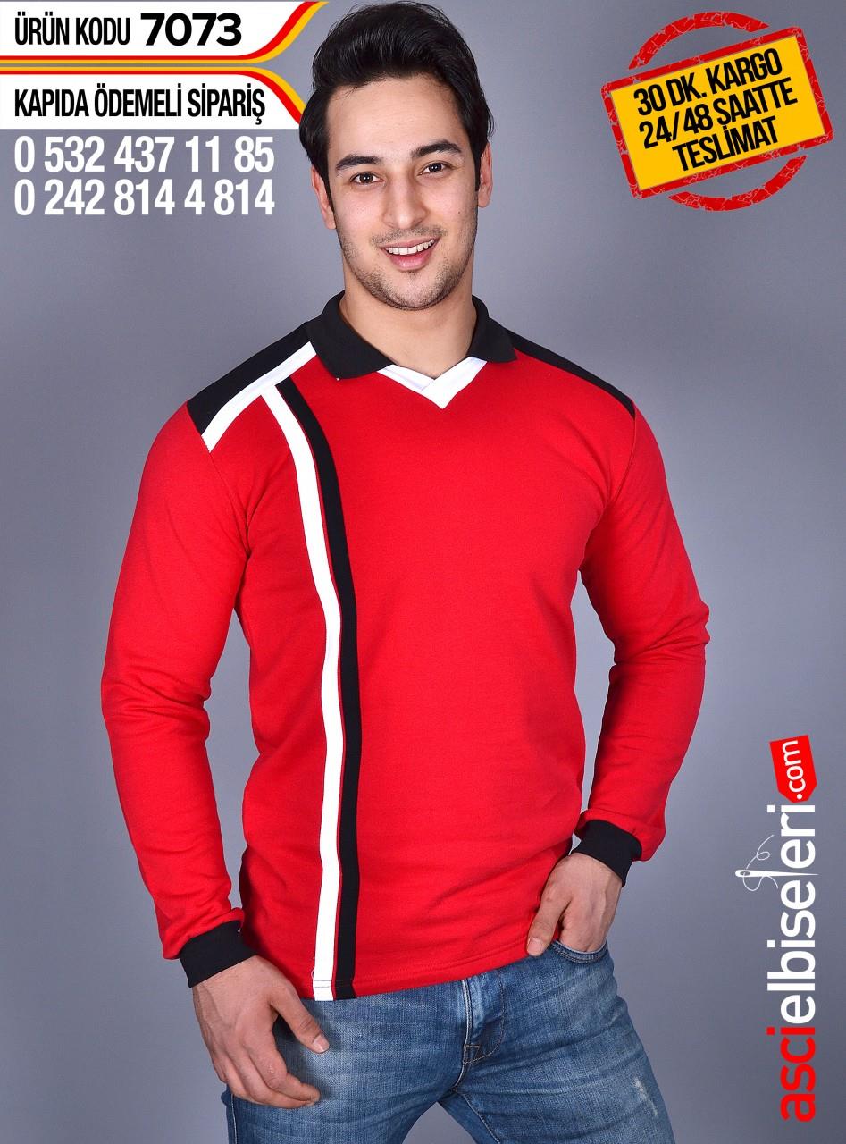 De7073  Kırmızı Sweatshırt
