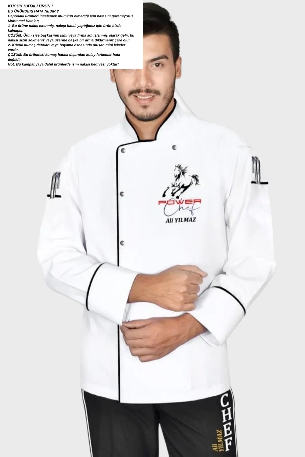 Küçük hatalı ürün I Aşçı Ceketi Şef Ceketi Aşçı Kıyafeti Aşçı Forması Aşçı Gömleği Aşçı Elbiseleri