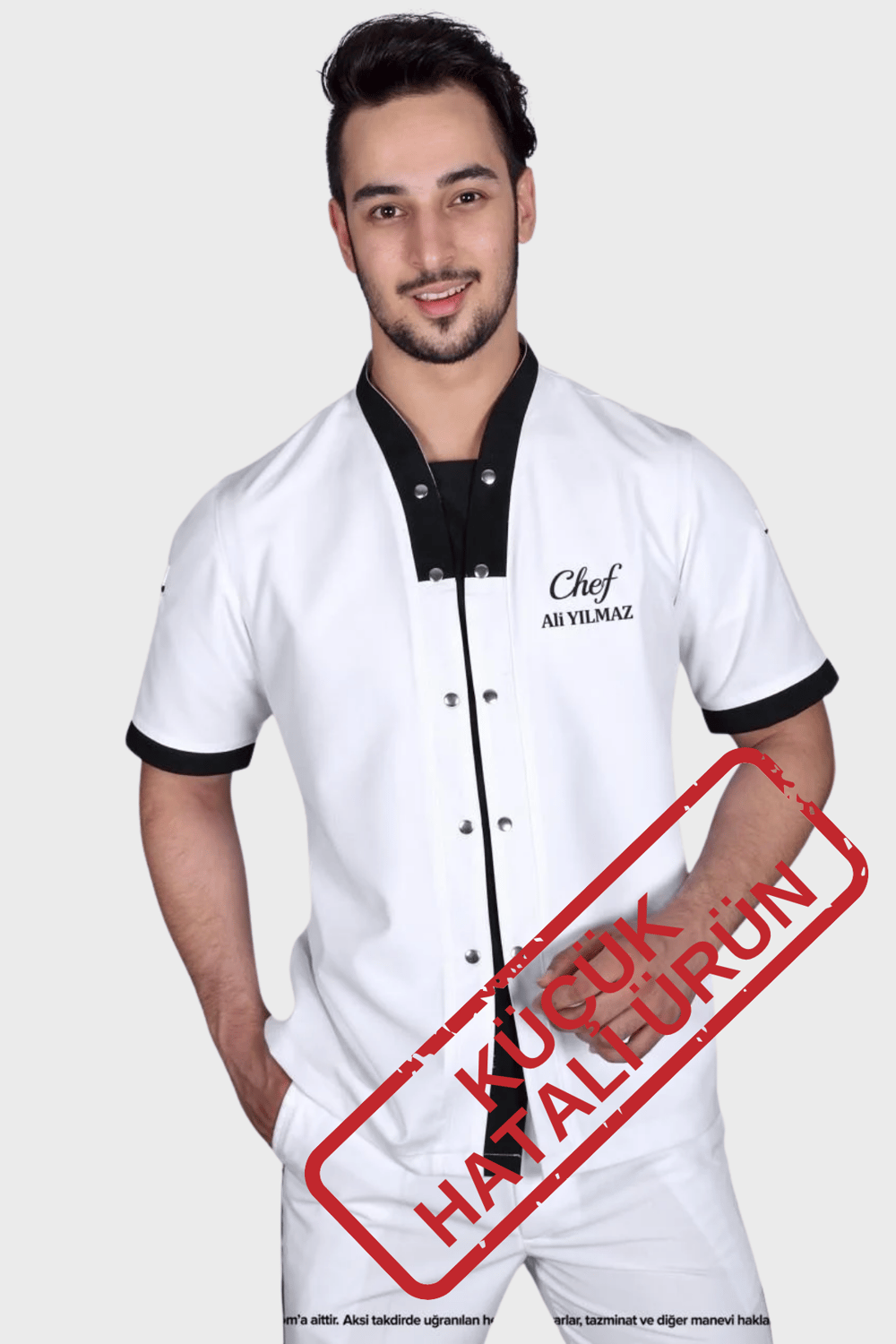 Küçük hatalı ürün I İsim Hediyeli Aşçı Ceketi Şef Ceketi Aşçı Kıyafeti Aşçı Forması