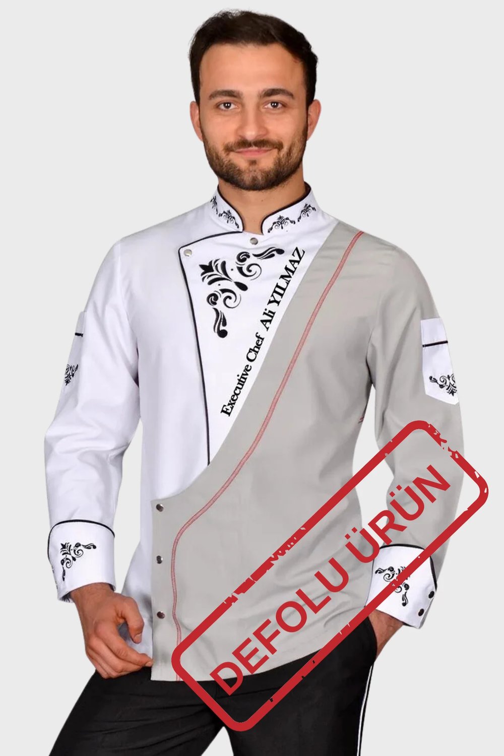 Küçük hatalı ürün I İsim Hediyeli Aşçı Ceketi Şef Ceketi Aşçı Kıyafeti Aşçı Forması