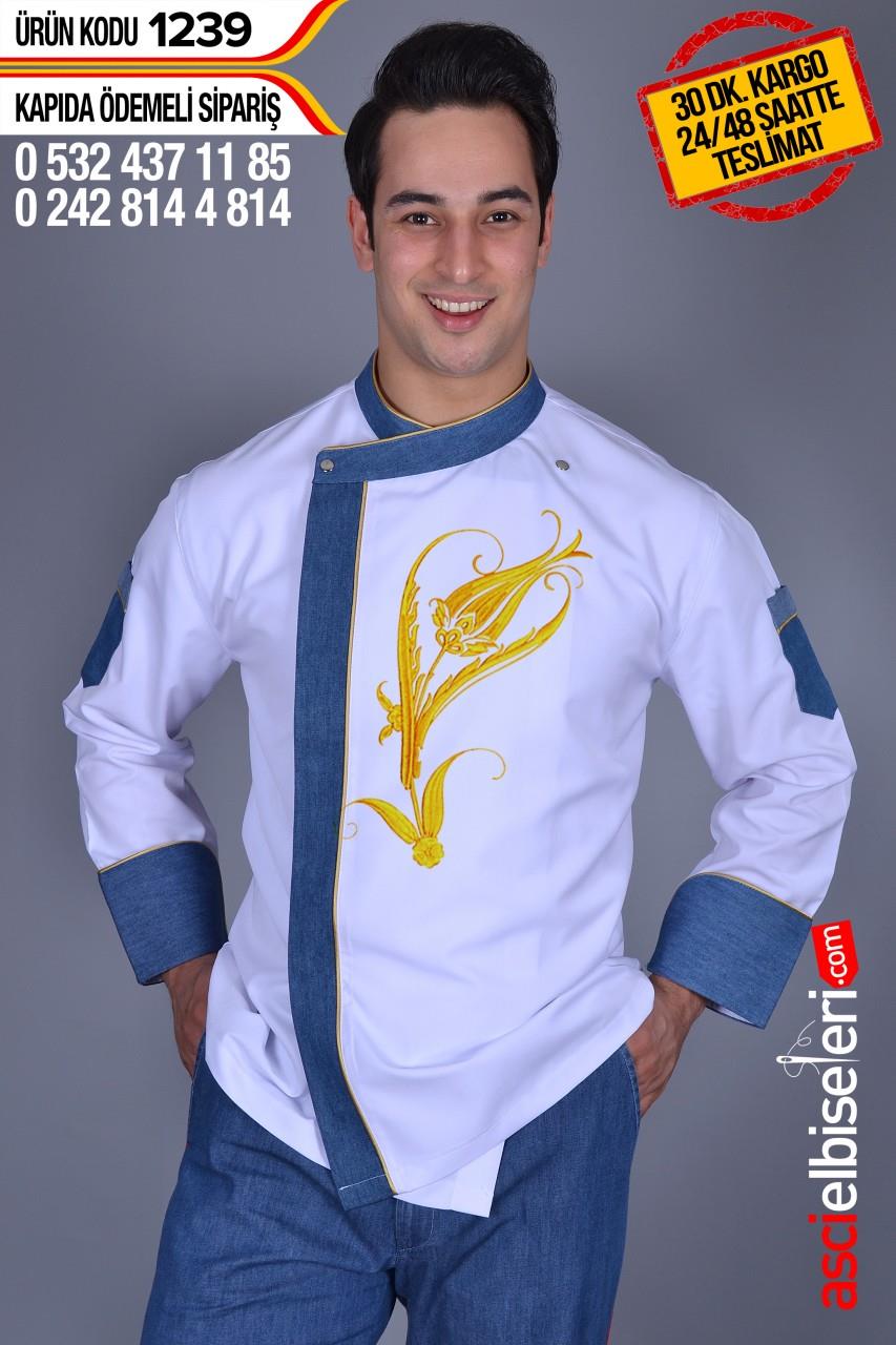 Ss-1239-Afyon Şef Aşçı Ceketi