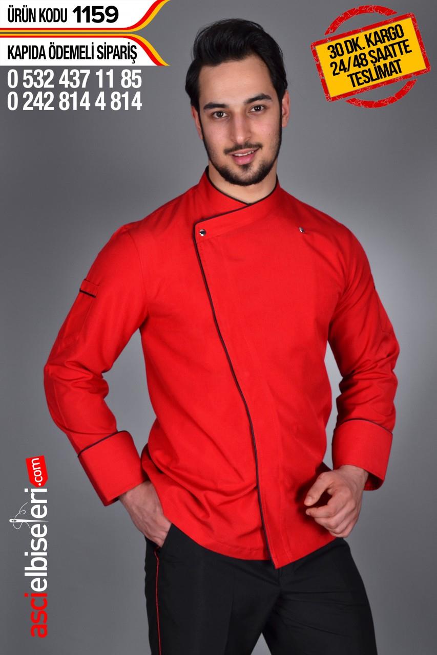 Ss1159 Alsancak Kırmızı Şef Aşçı Ceketi