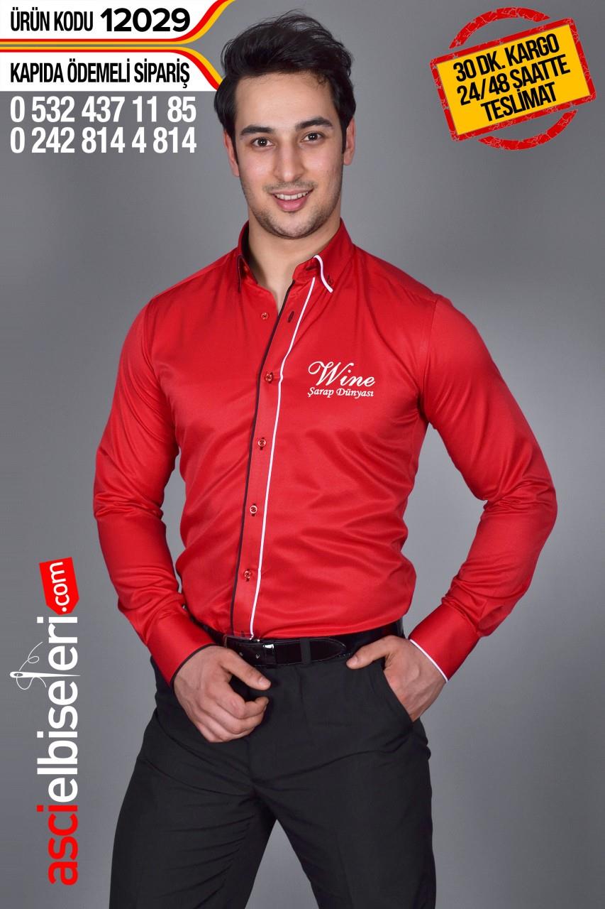 Ss12029- Kırmızı Garson Gömleği Seri Sonu Üründür