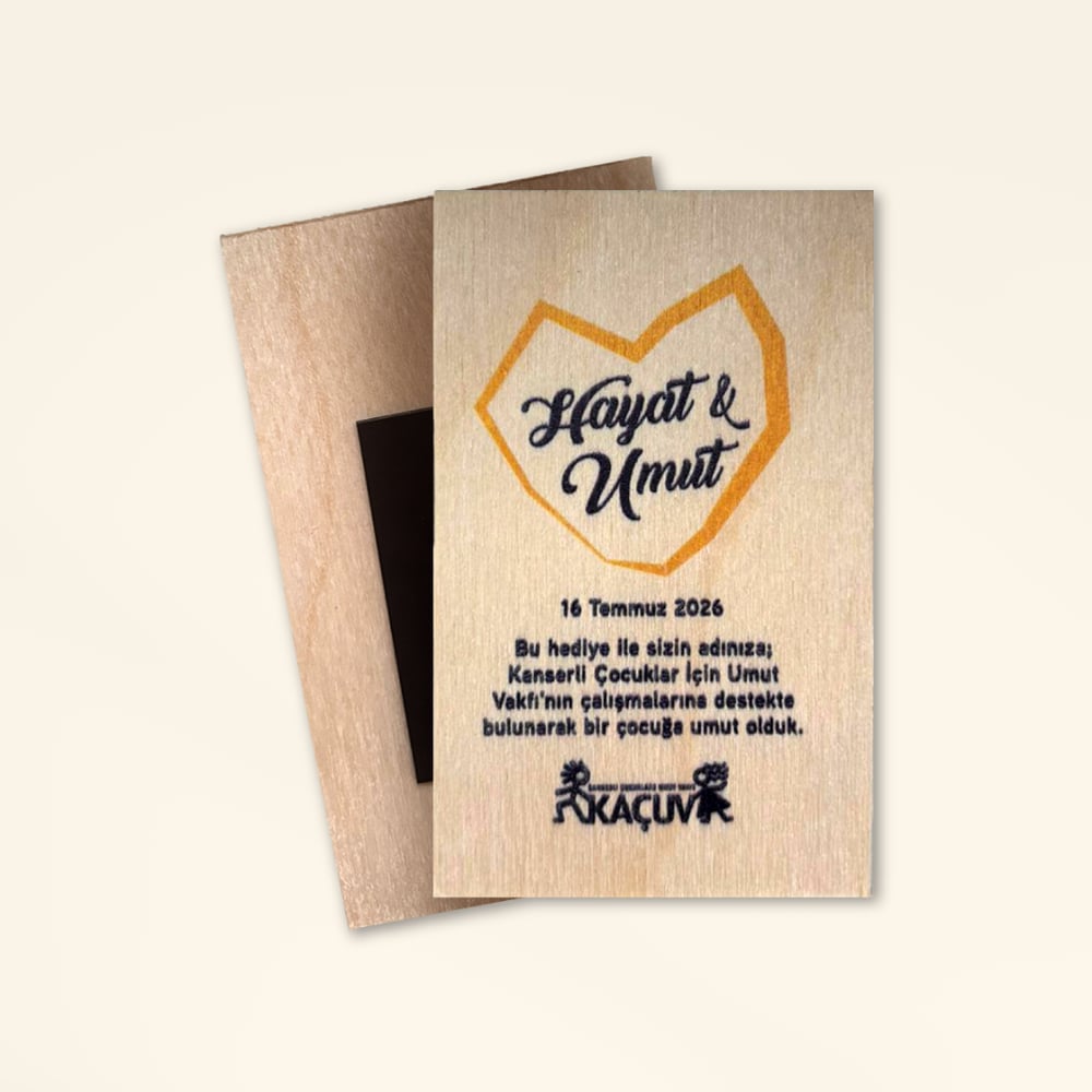 Ahşap Magnet - Bulutlu Gökyüzü