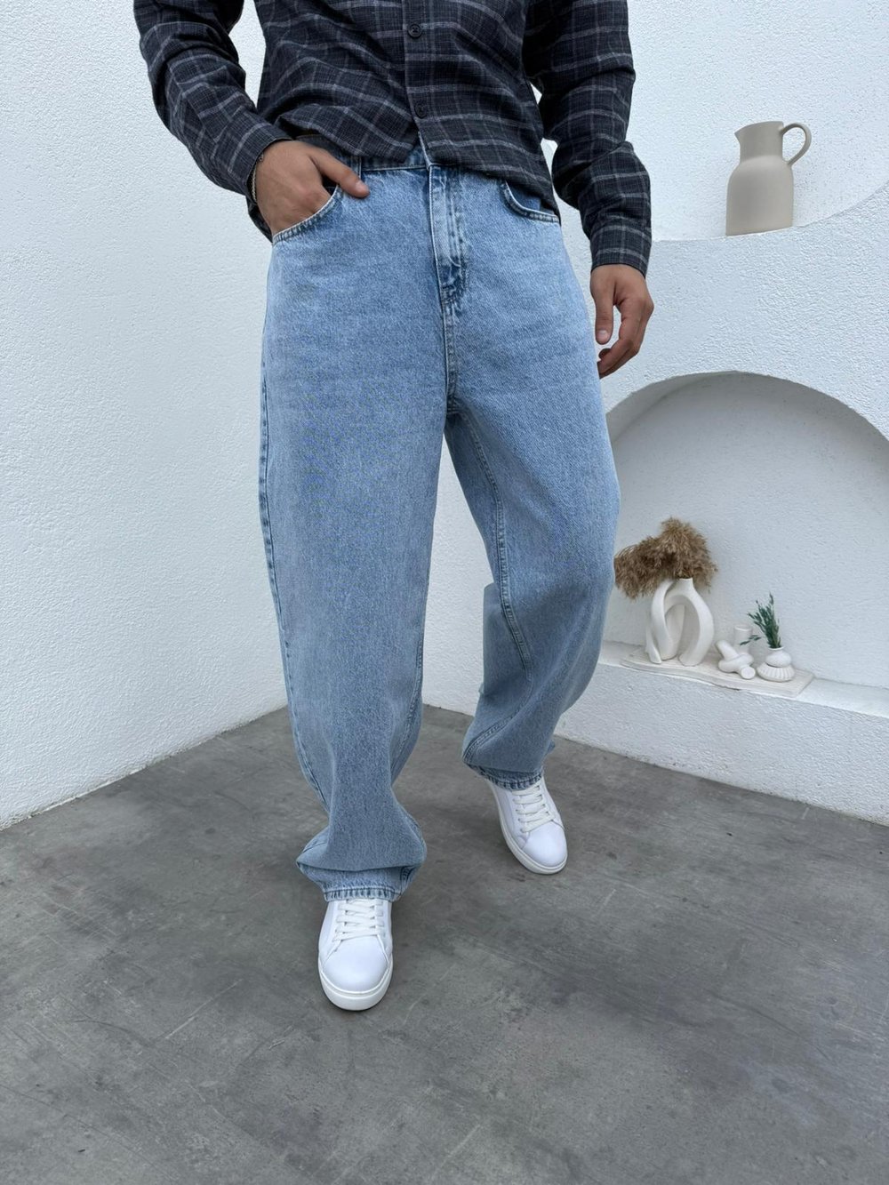 Aboult Baskı Gömlek- Süper Baggy Jean Kahve