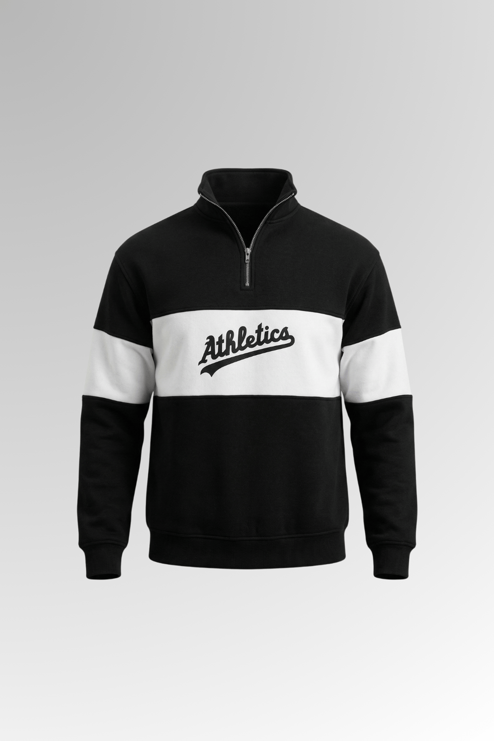 Athletics Baskılı 3 İplik Şardonlu Sweatshirt Siyah